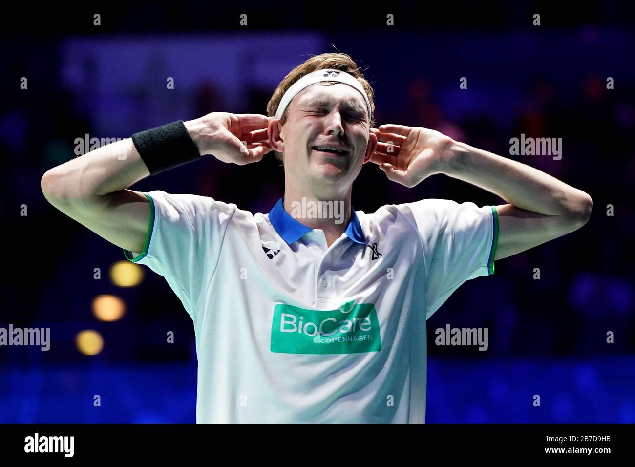 Denmark's Viktor Axelsen celebrates winning final of the Men's singles  match during day five of the YONEX All England Open Badminton Championships  at Arena Birmingham Stock Photo - Alamy