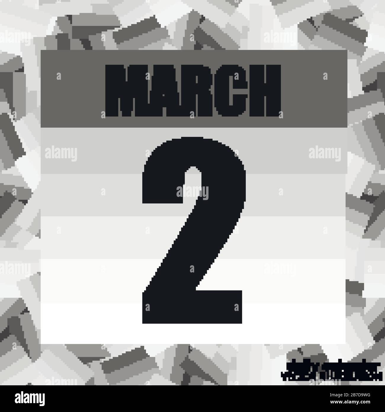 March 2 icon. For planning important day. Banner for holidays and