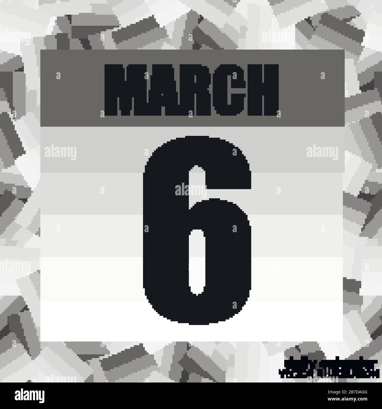 March 6 icon. For planning important day. Banner for holidays and