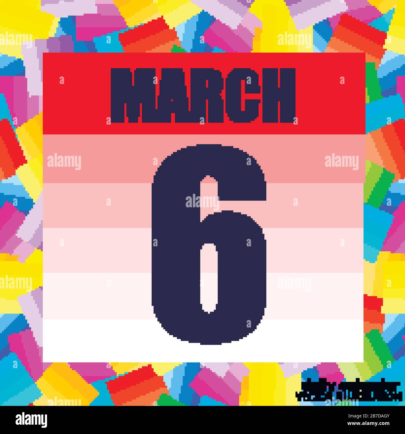 March 6 icon. For planning important day. Banner for holidays and