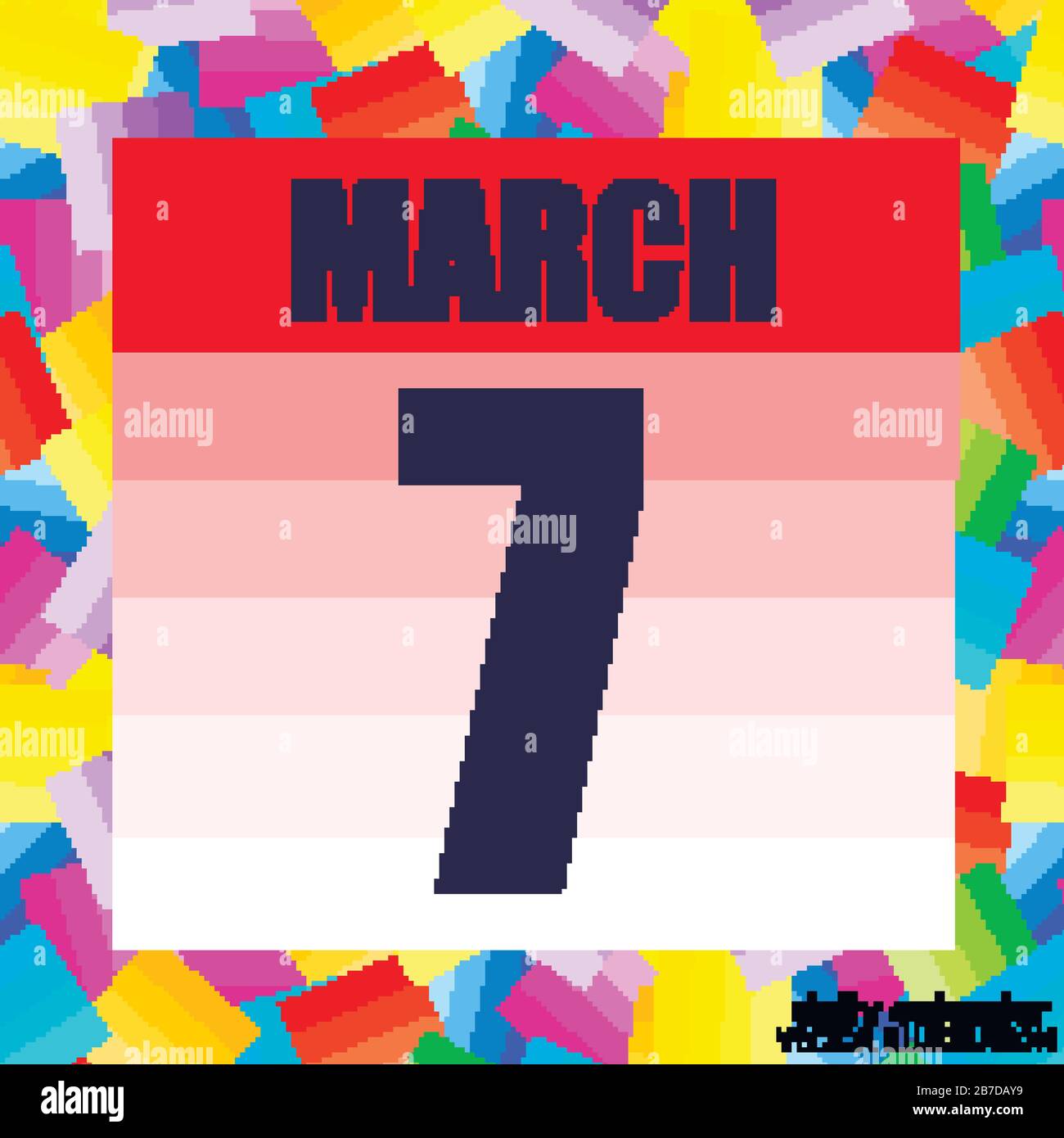 March 7 icon. For planning important day. Banner for holidays and