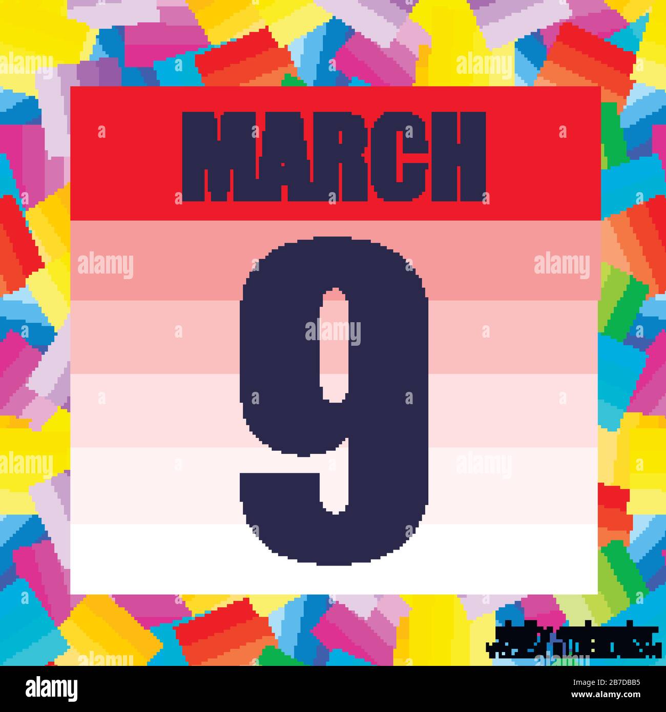 March 9 icon. For planning important day. Banner for holidays and special days. March 9th