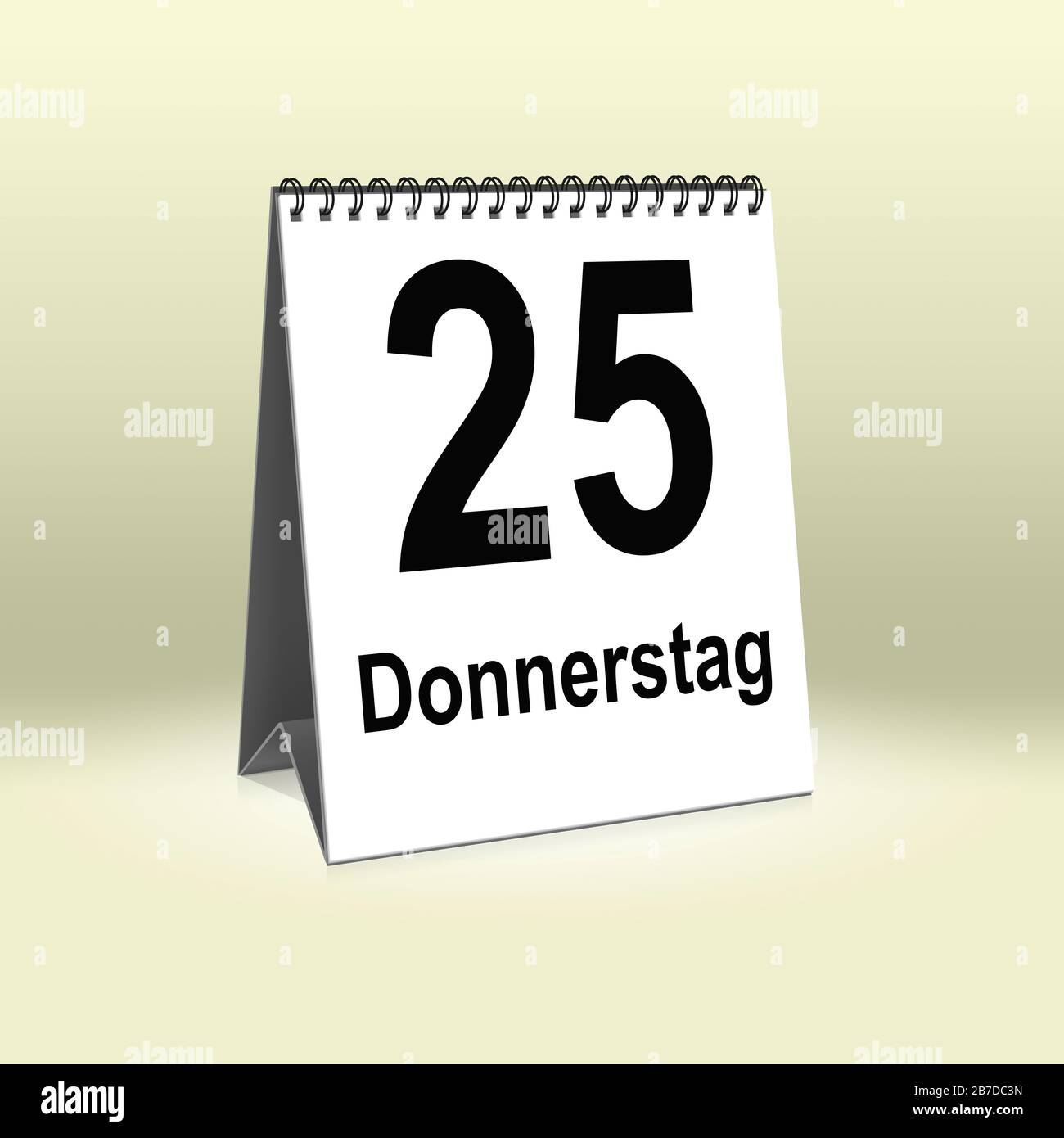 A calendar in German language shows Thursday 25th | Ein Kalender für A calendar in German language shows Thursday 25th | Ein Kalender für