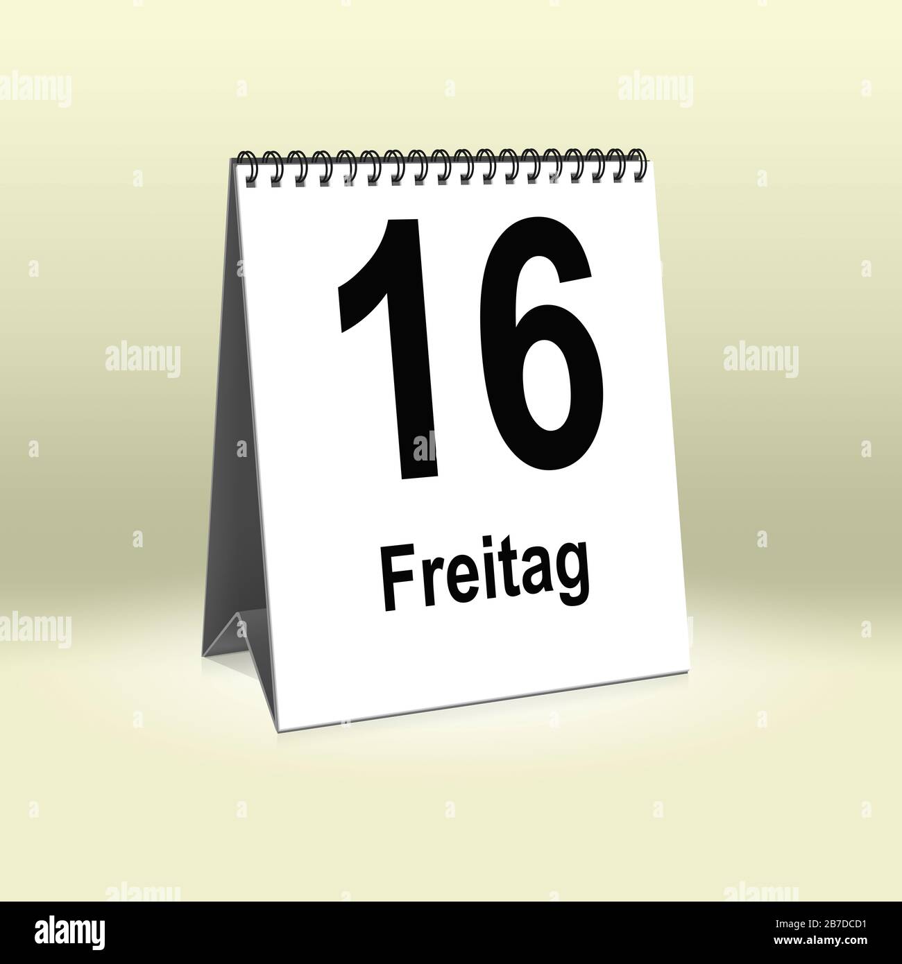 A calendar in German language shows Friday 16th | Ein Kalender für den ...