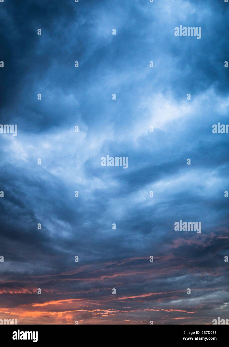 Cloudy sky, before the storm, background Stock Photo - Alamy