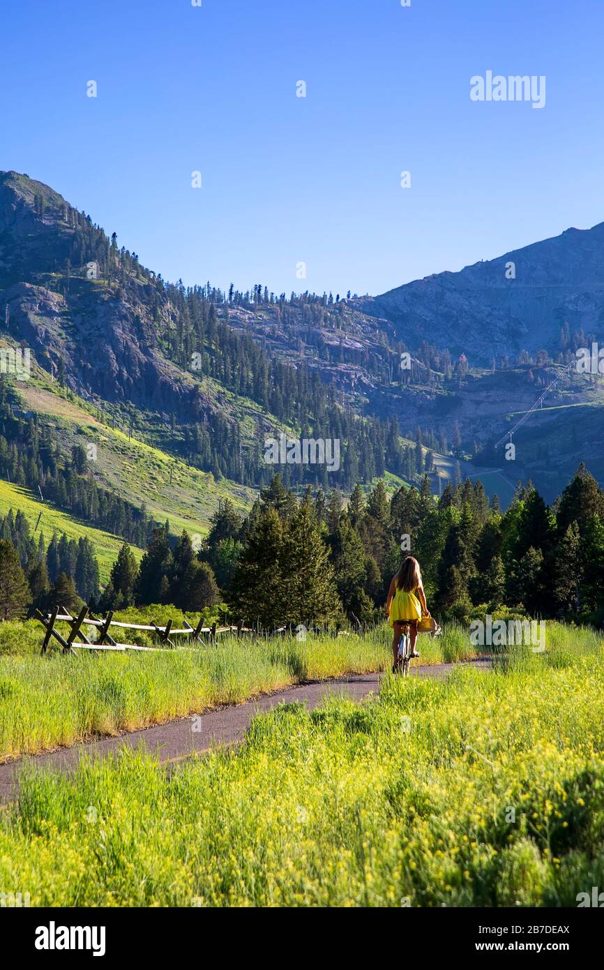 Summertime in Squaw Valley California. Stock Photo