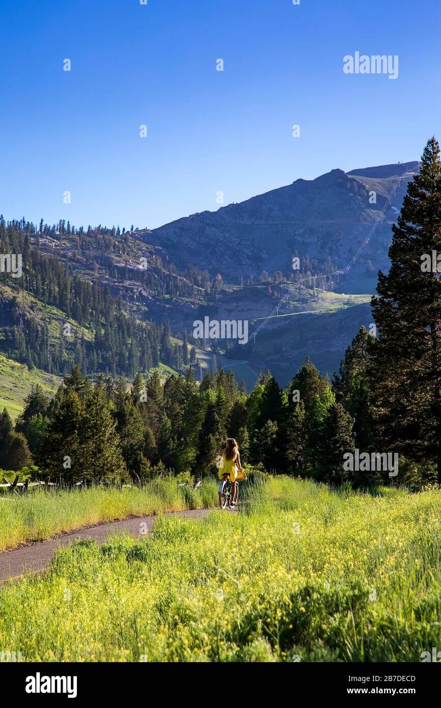 Summertime in Squaw Valley California. Stock Photo