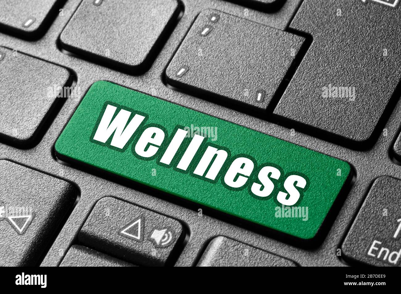 Press the Computer button. A word on it. Stock Photo