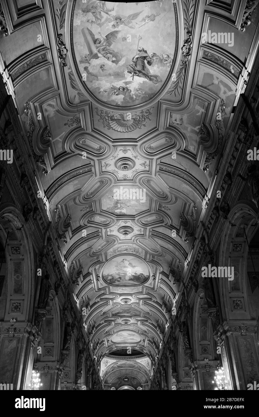 Interior of the Santiago Metropolitan Cathedral, Plaza de Armas square, Region Metropolitana, Santiago City, Chile Stock Photo
