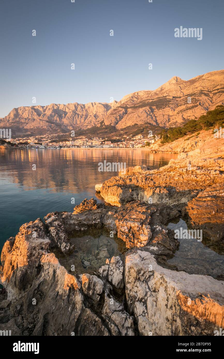 Rocky coastline, Makarska, Croatia Stock Photo