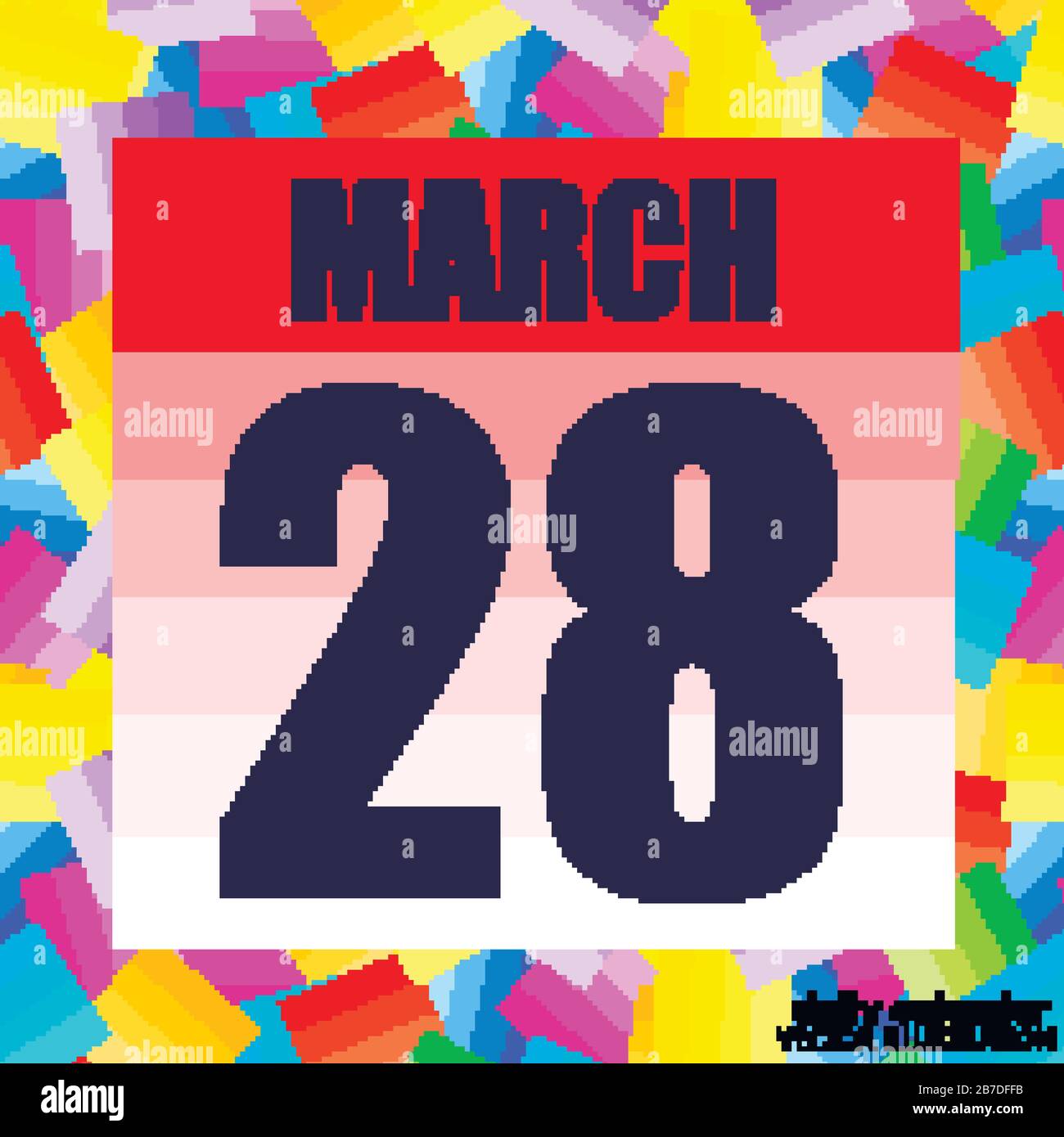 March 28 icon. For planning important day. Banner for holidays and