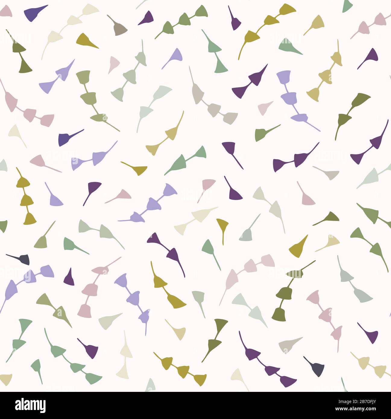 Hand drawn whimsical scribble leaf seamless pattern. Vector painterly textured organic floral petal marks background. Playful gender neutral abstract Stock Vector