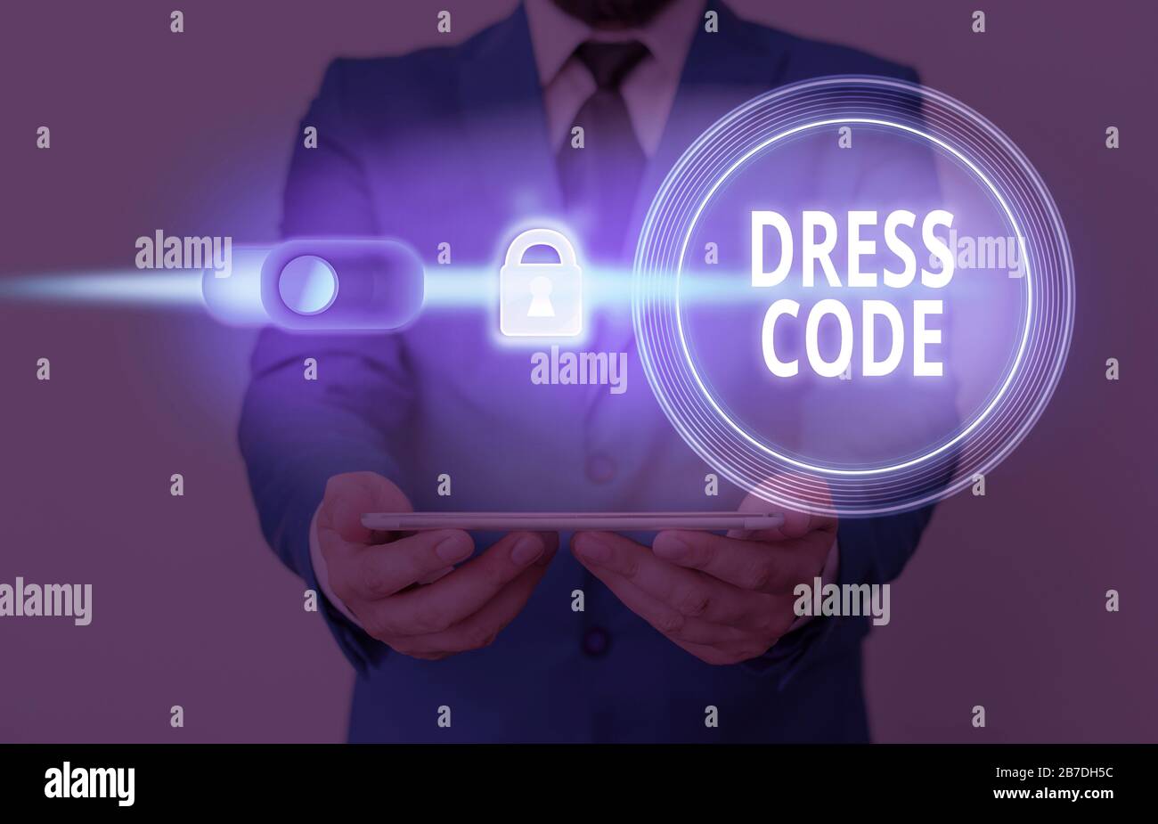 Text sign showing Dress Code. Business photo showcasing an accepted way ...