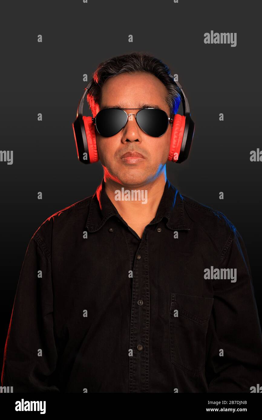 Indian man with sunglasses hi-res stock photography and images - Alamy