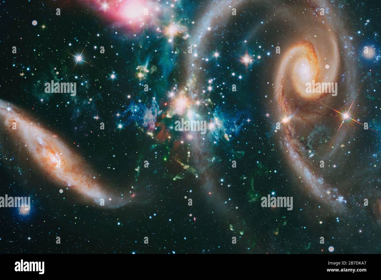 Stars and galaxies in deep space showing the beauty of space ...