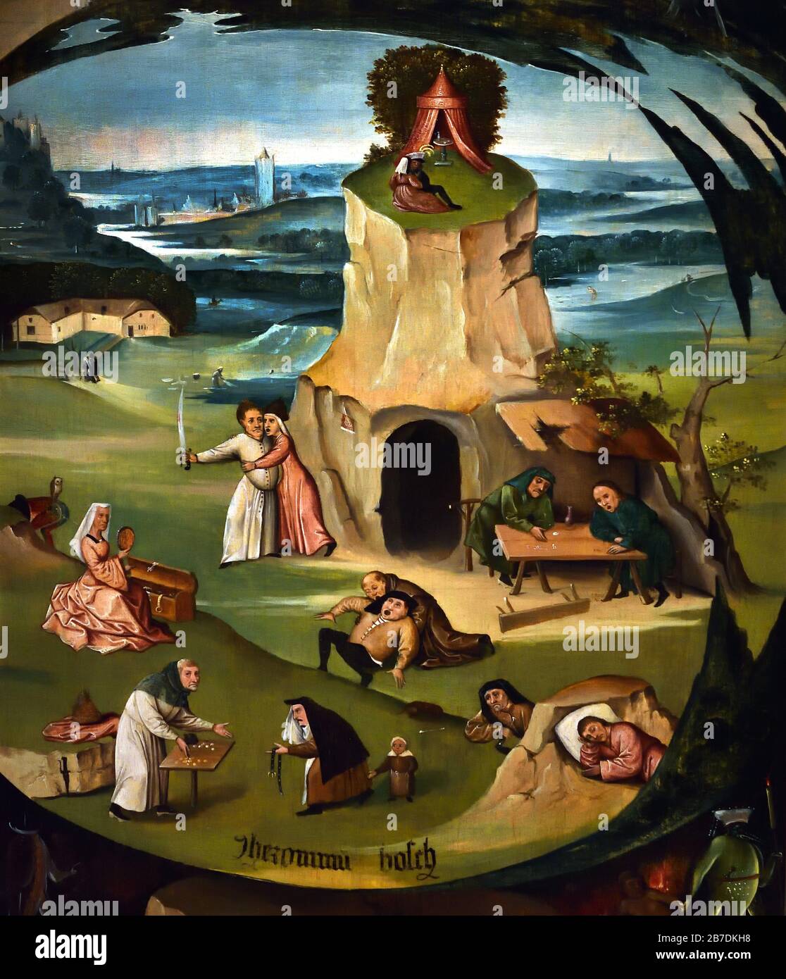 The Seven Deadly Sins 1500 by Hieronymus van Aken (Bosch) 1450 - 1516 The Netherlands Dutch 16th - 17th century, Stock Photo