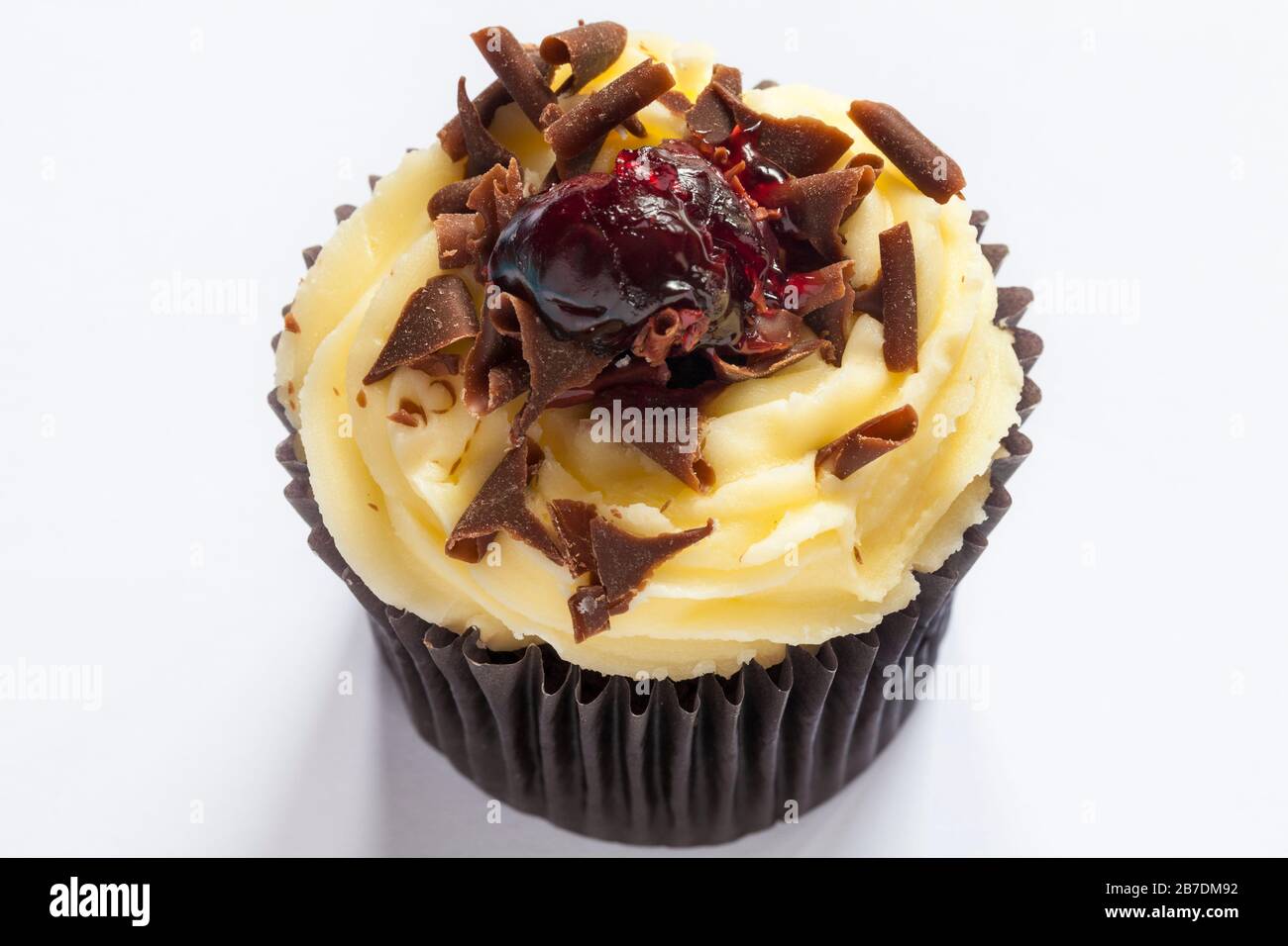 Black Forest cupcake isolated on white background Stock Photo