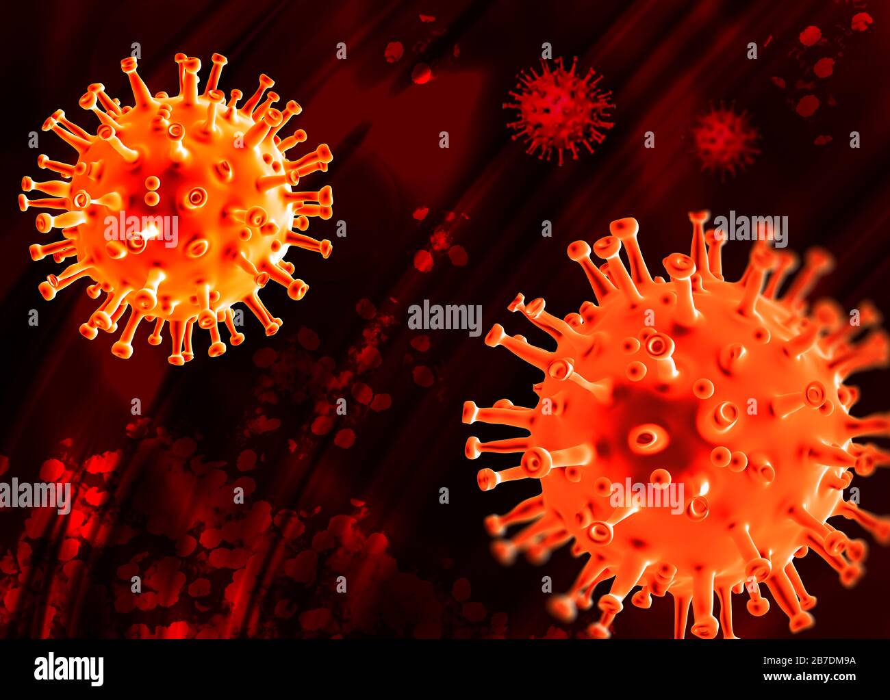 Conceptual illustration of RNA virus Stock Photo