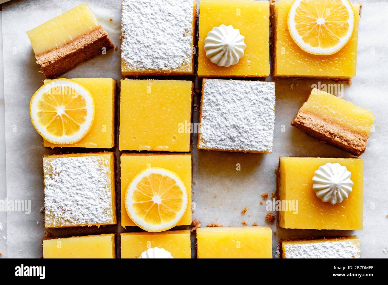 Glutenfree lemon bars with almond flour shortbread crust Stock Photo
