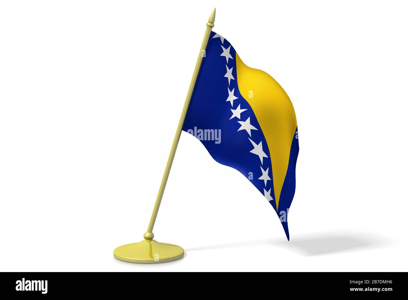 3D flag of Bosnia and Herzegovina Stock Photo - Alamy