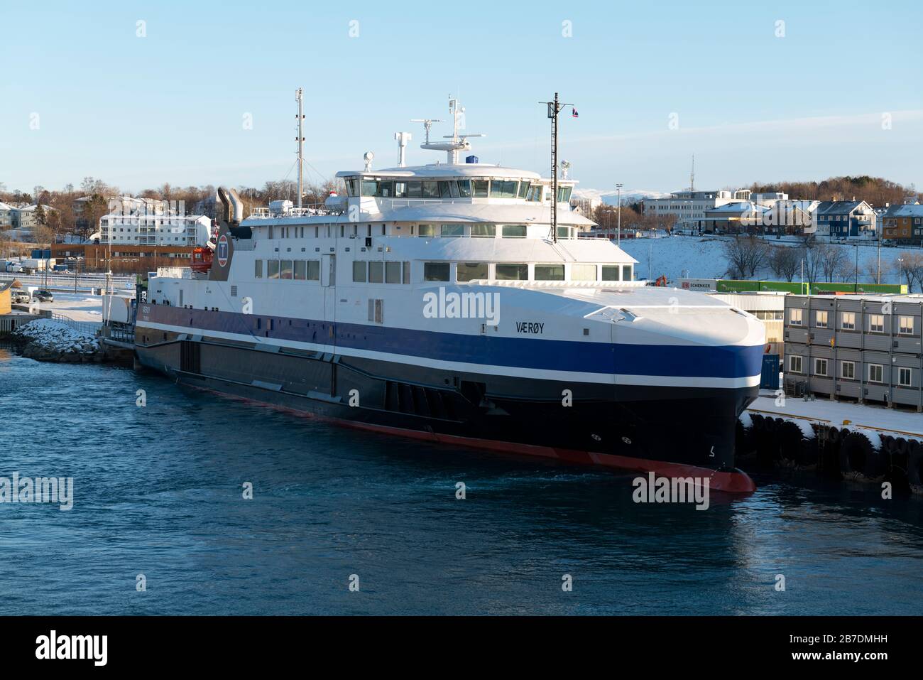 MS Vaeroy car ferry docked in Bodo, Norway Stock Photo Alamy