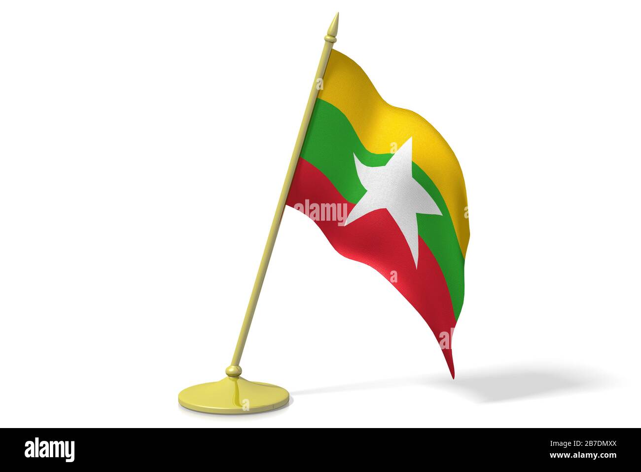 3D flag of Myanmar Stock Photo - Alamy
