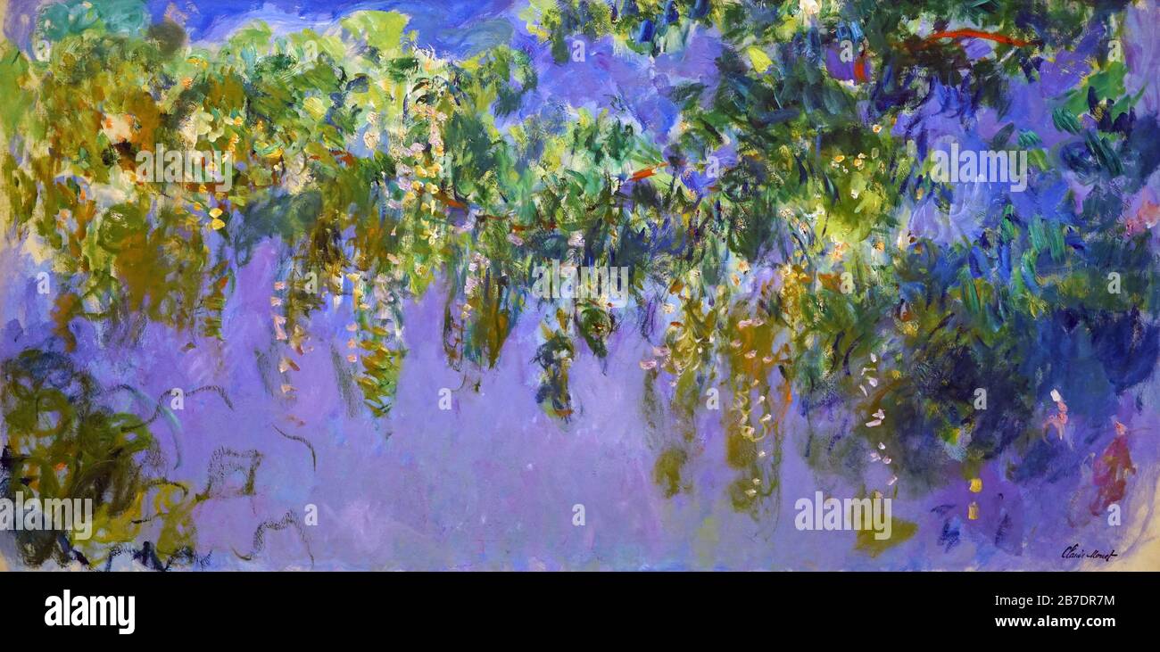 Wisteria (Study) 1917-1920 by Claude Monet.(1840-1926) Oscar-Claude Monet  Stock Photo - Alamy