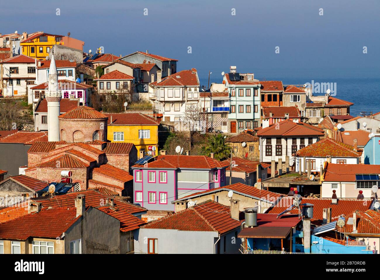 View over the town of Trilye, Bursa, Turkey Stock Photo