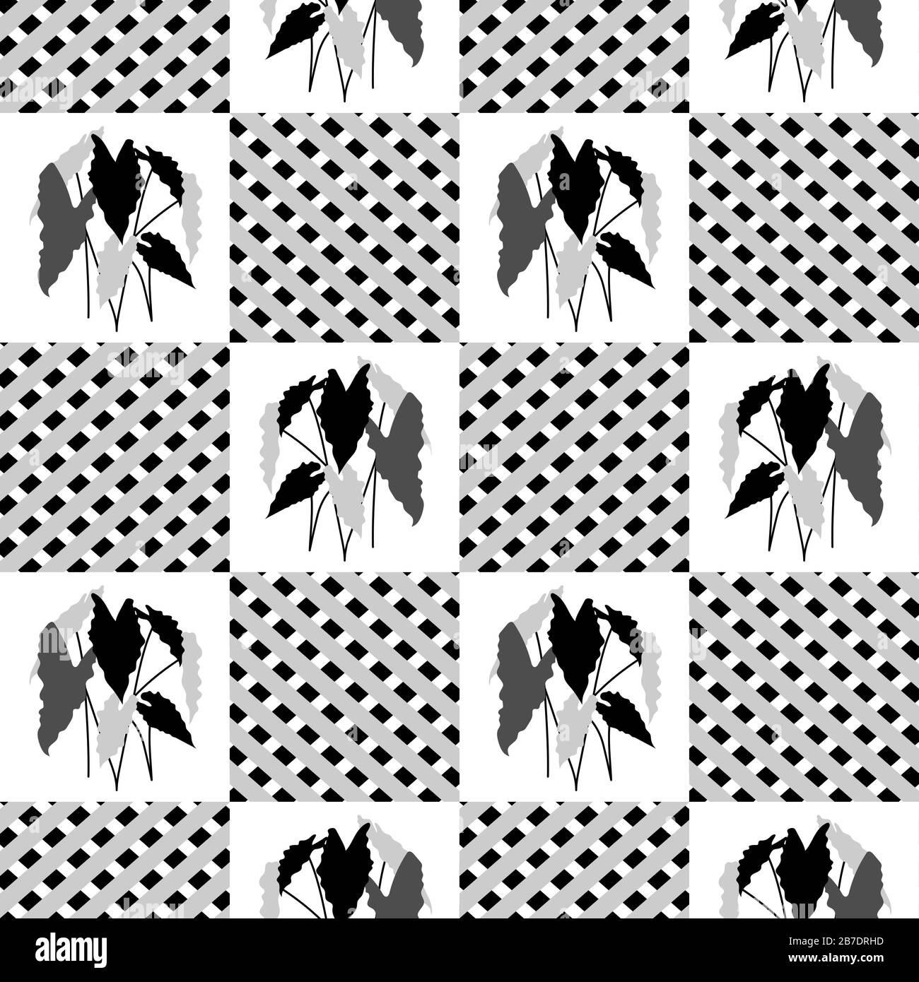 Vector Seamless pattern with house plant. Houseplant. Green natural ...