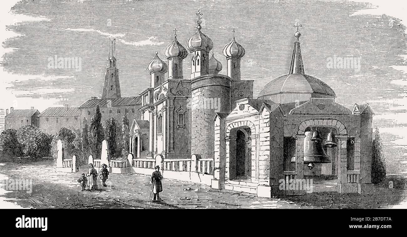Curch in Stavropol, a city and the administrative center of Stavropol Krai, Russia, 19th century Stock Photo