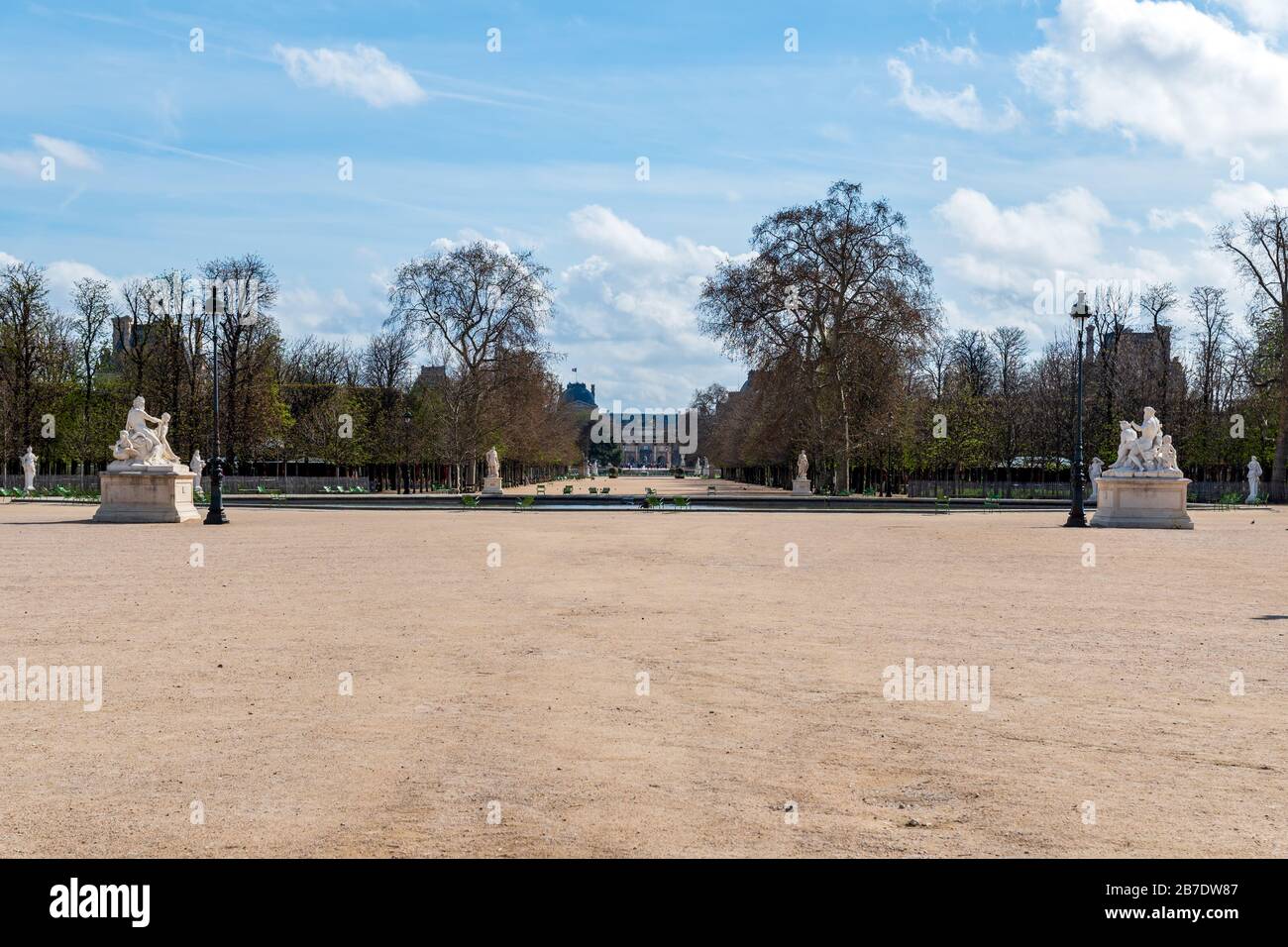 Jardin des Tuileries closed because of Coronavirus epidemic - Paris, France Stock Photo