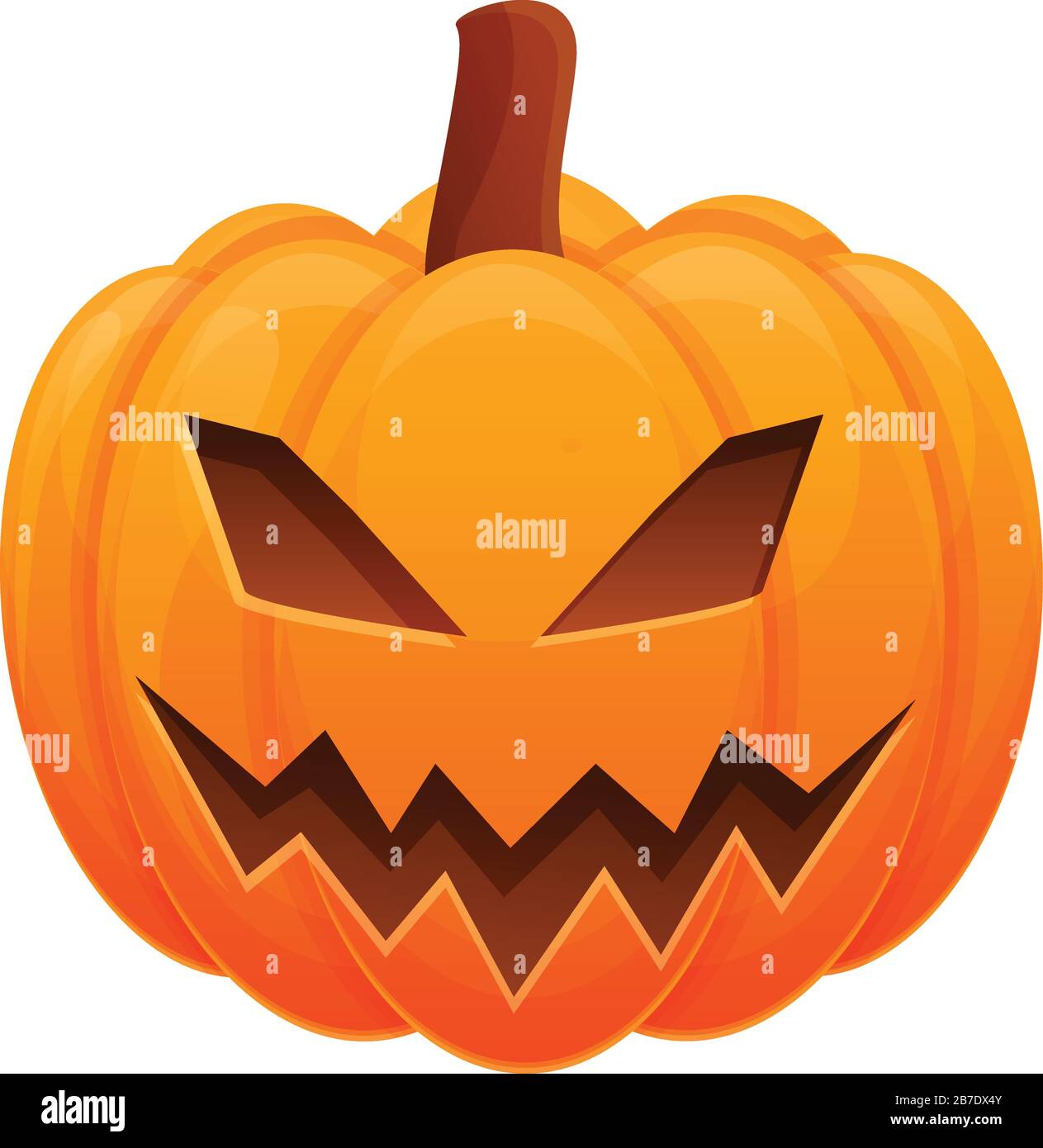 Halloween Cartoon Meme Pumpkin Scary Face Stock Vector (Royalty