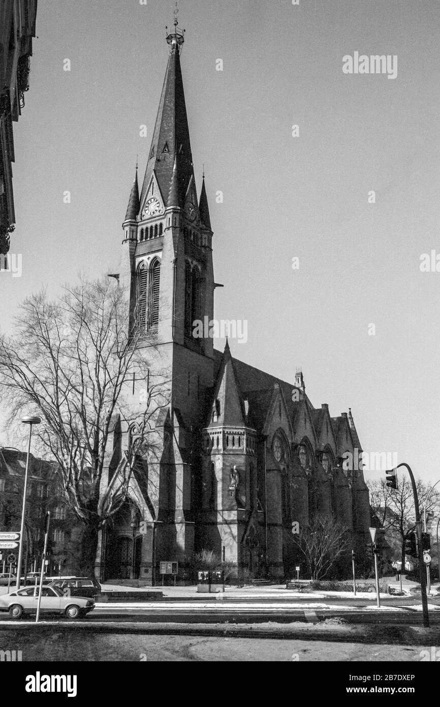 Die Kirche zum Guten Hirten, or Church of the Good Shepherd, at Friedrich-Wilhelm-Platz in Friedenau, Steglitz in Berlin Stock Photo