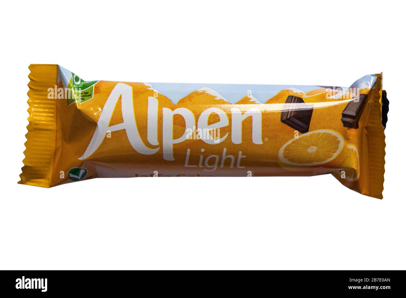 Alpen Light Jaffa Cake bar high in fibre isolated on white background Stock Photo