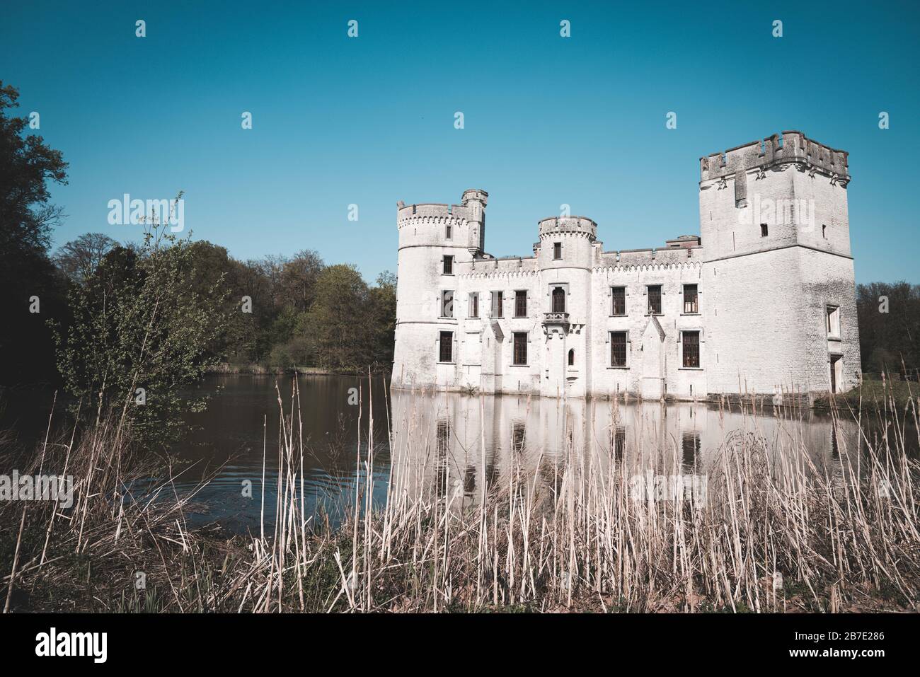 Flanders Belgium Bouchout Castle in Meise on a clear fine day with