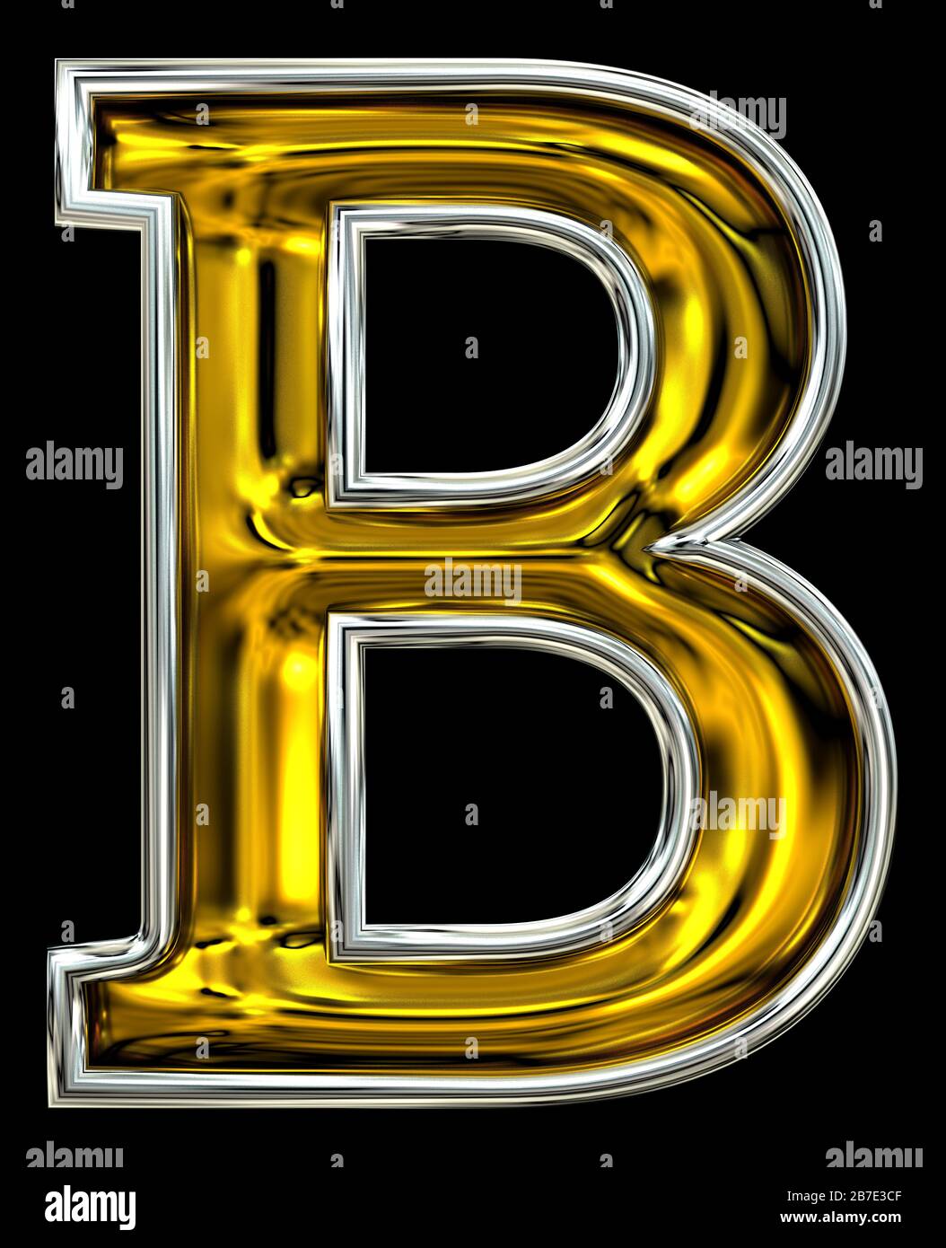 3D rendering. Uppercase Letter B. Fresh Door number style font ...