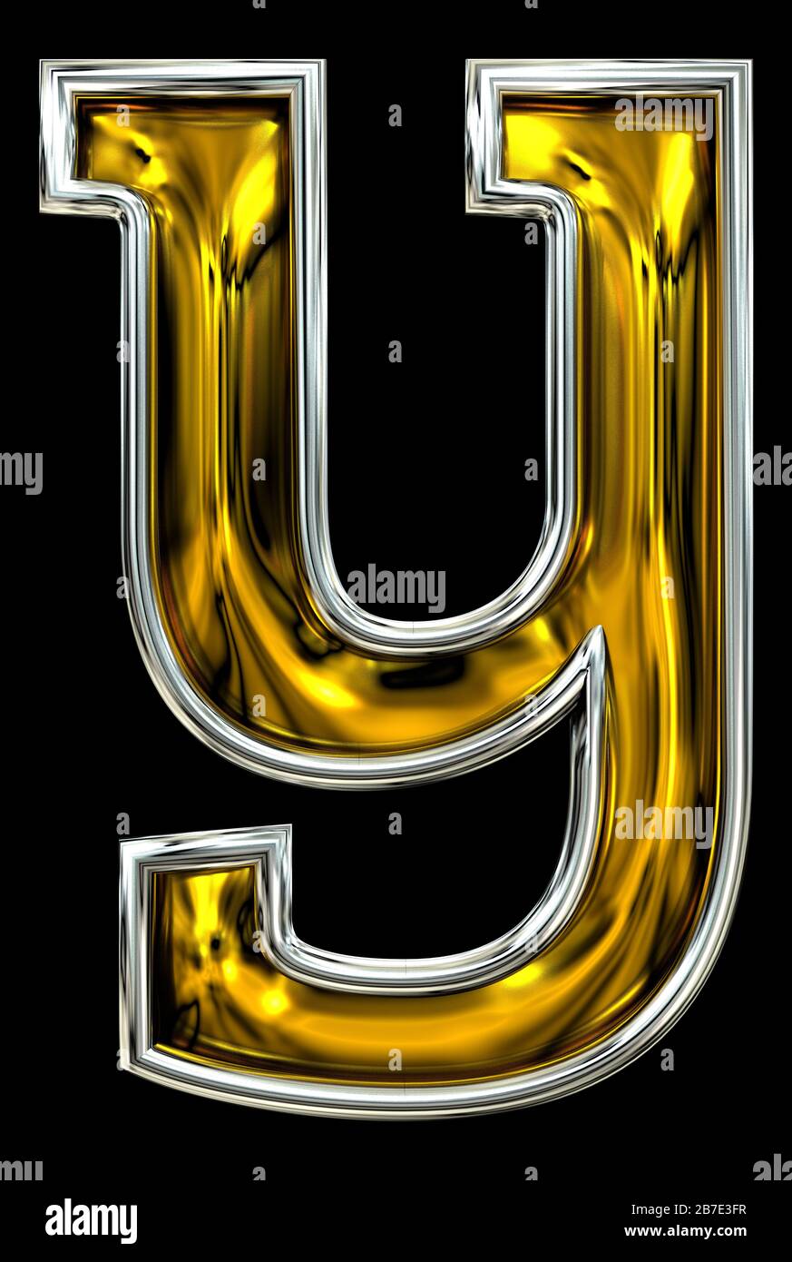 3D rendering. Lowercase Letter y. Clear Door number style font. Recent
