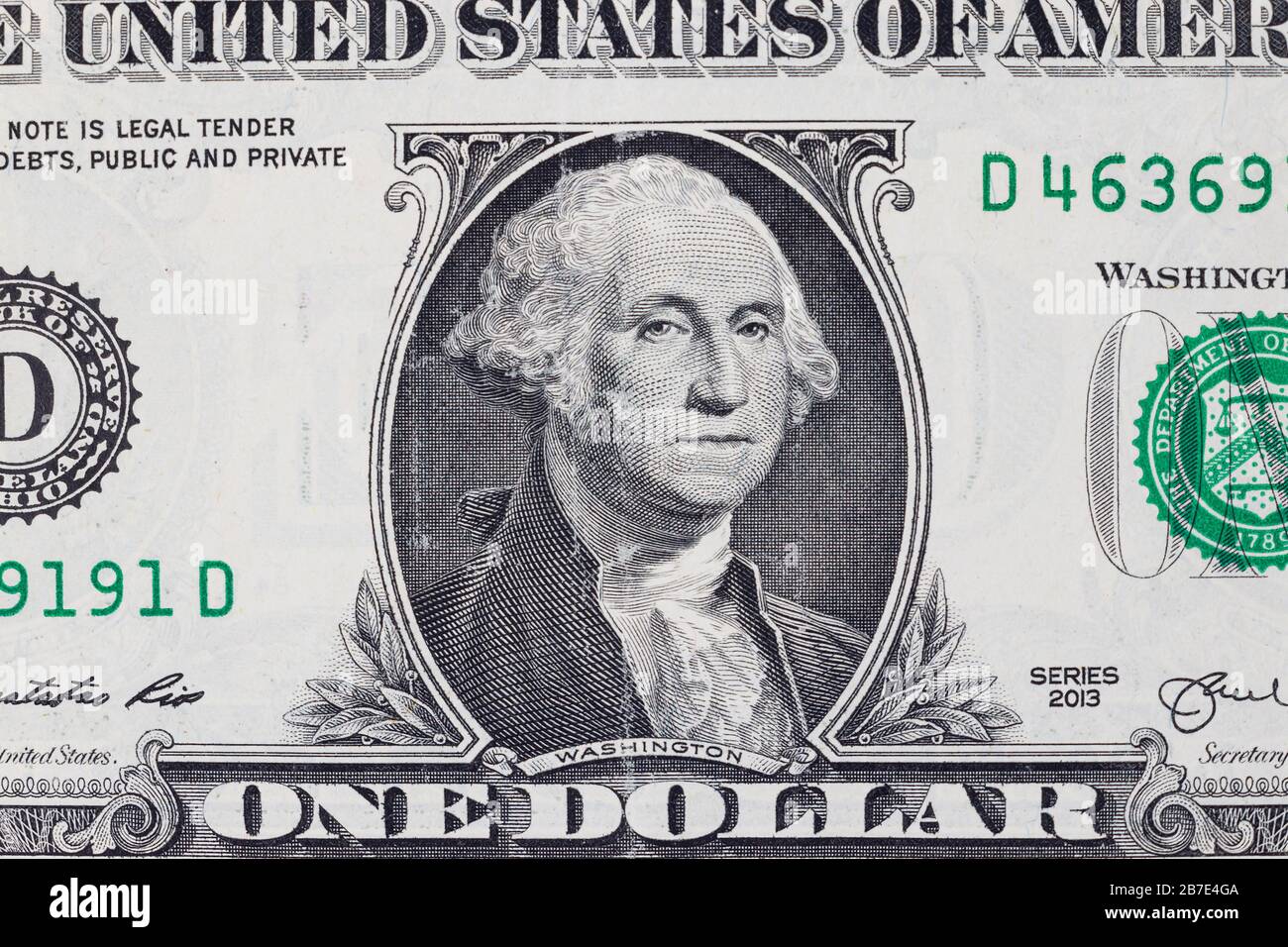 Detail of one dollar bill Stock Photo