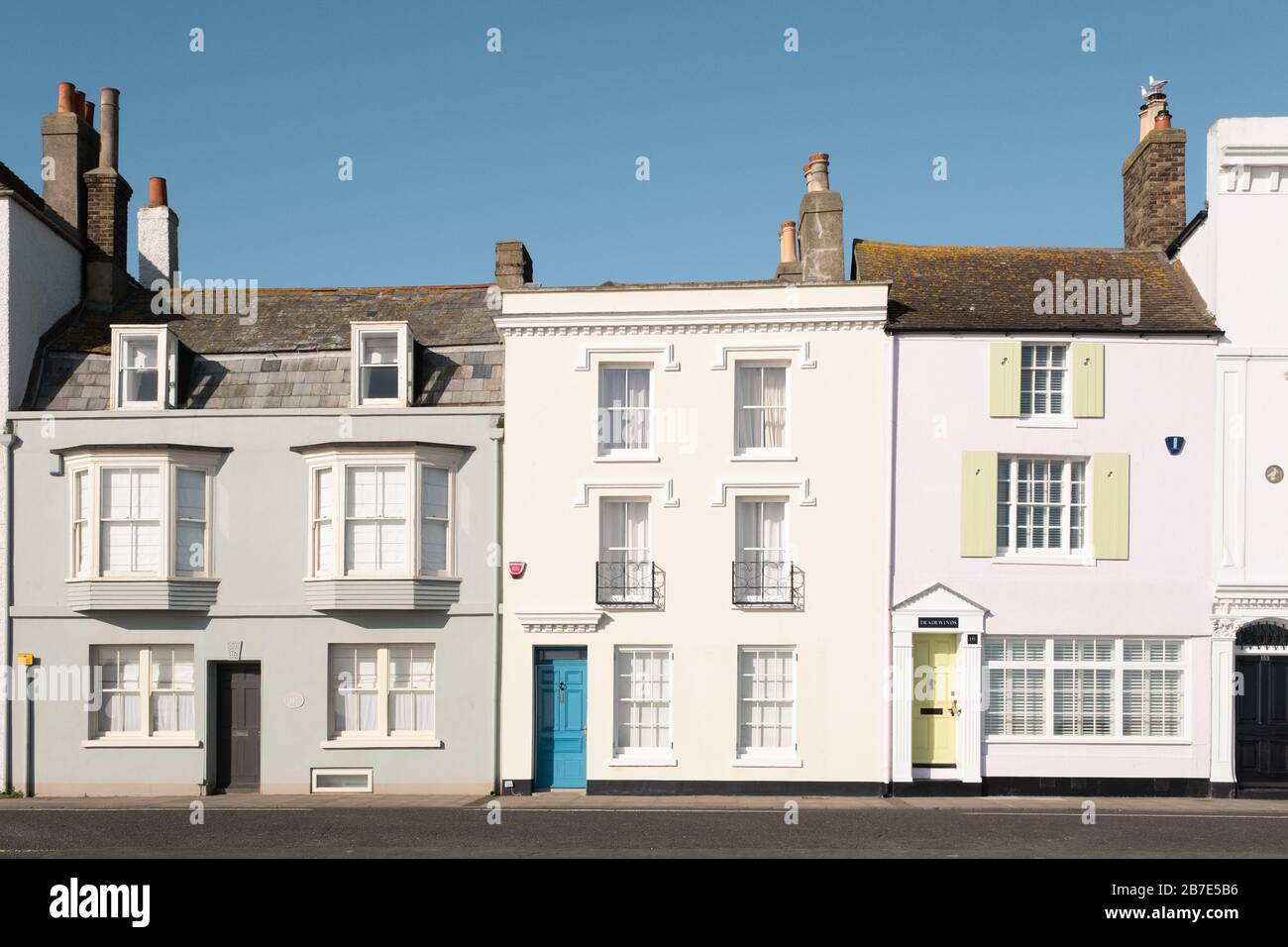 Houses on Beach Road, Deal, Kent, Seafront Stock Photo Alamy