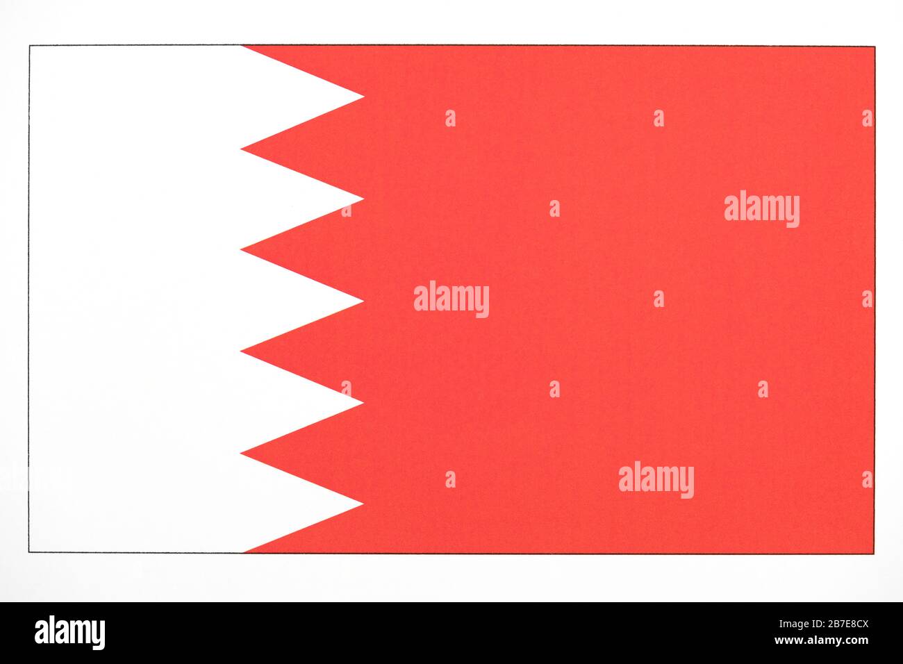 National flag of Bahrain. Stock Photo