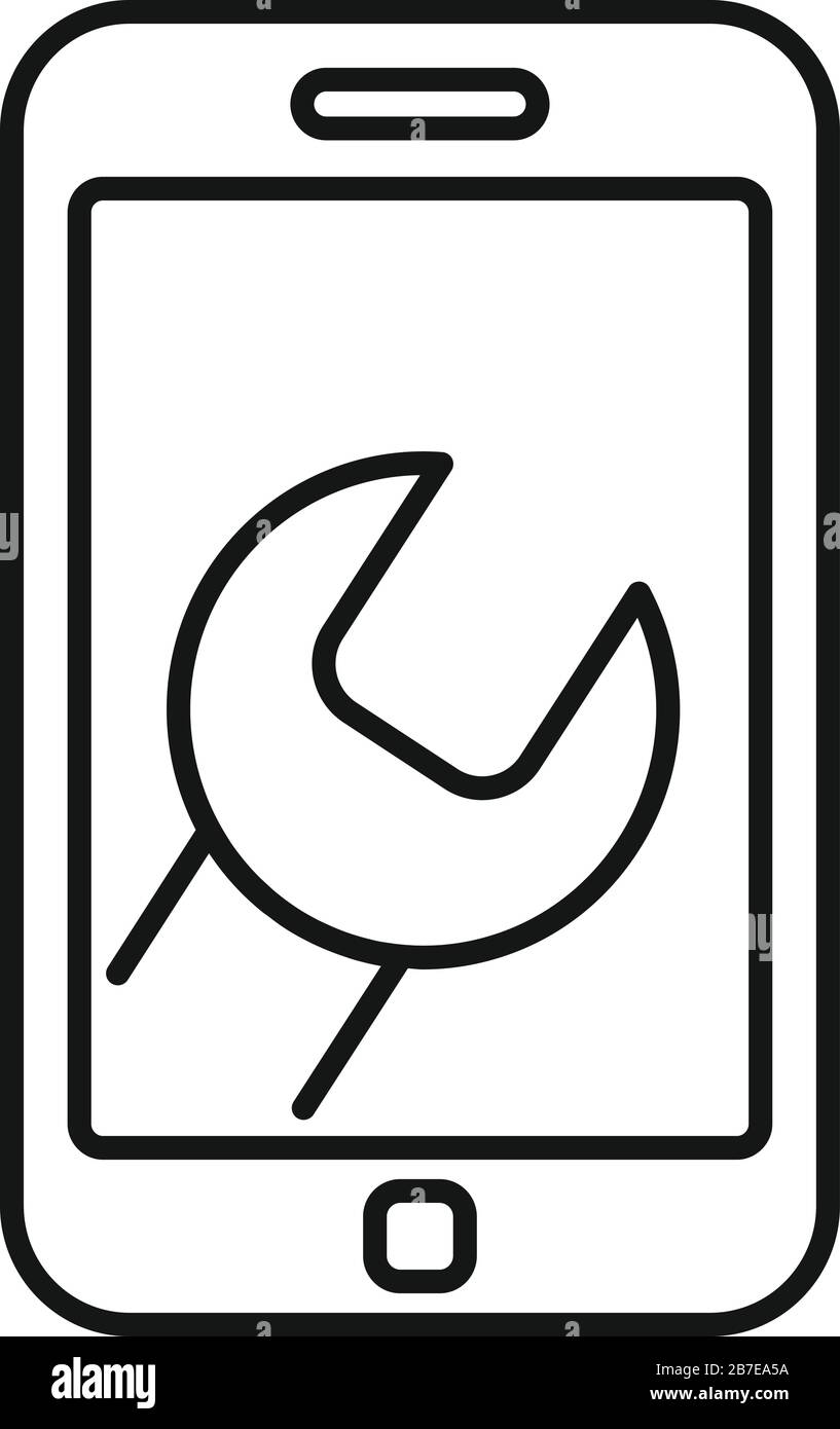 Phone repair service icon. Outline phone repair service vector icon for ...