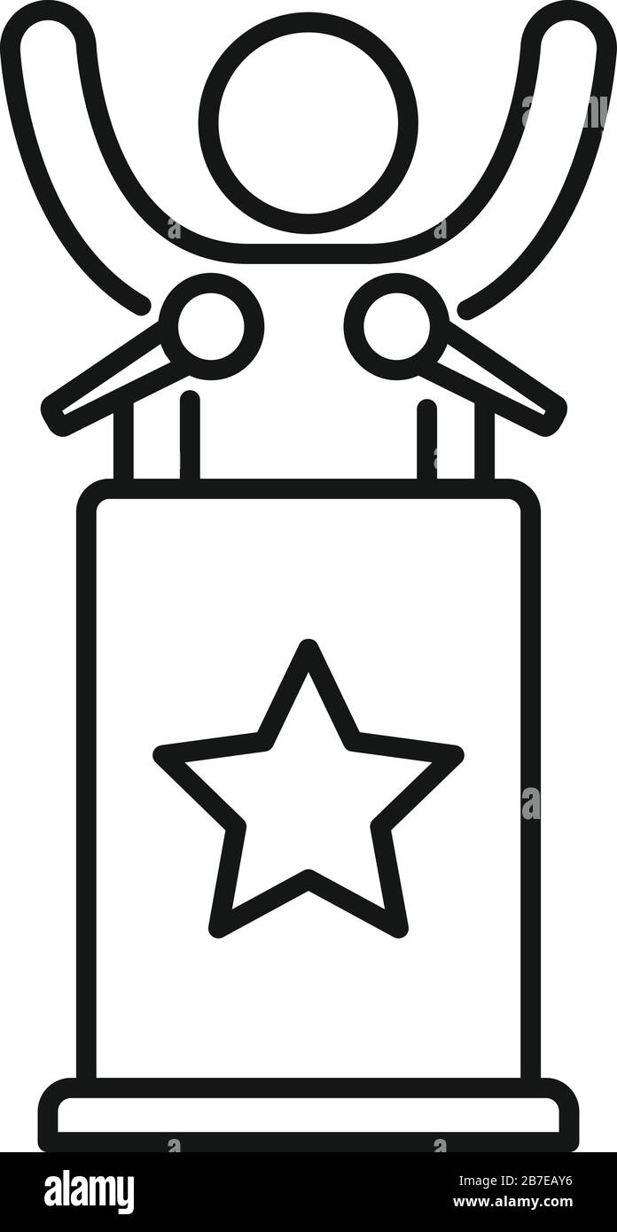 Famous speaker icon. Outline famous speaker vector icon for web design isolated on white background Stock Vector