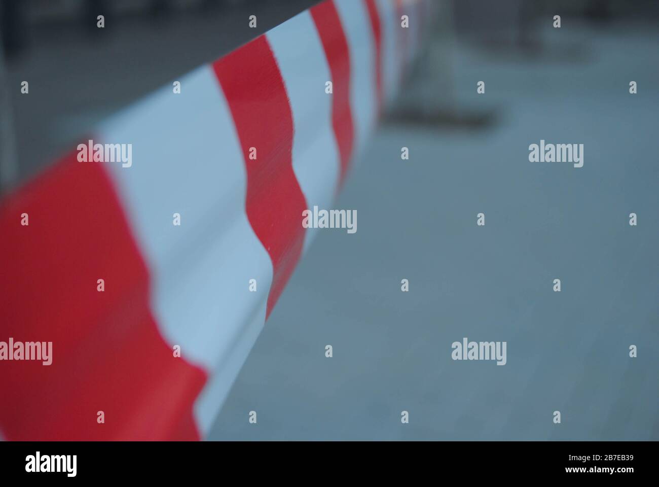 Red And White Tape Indicating A Boundary Stock Photo Alamy