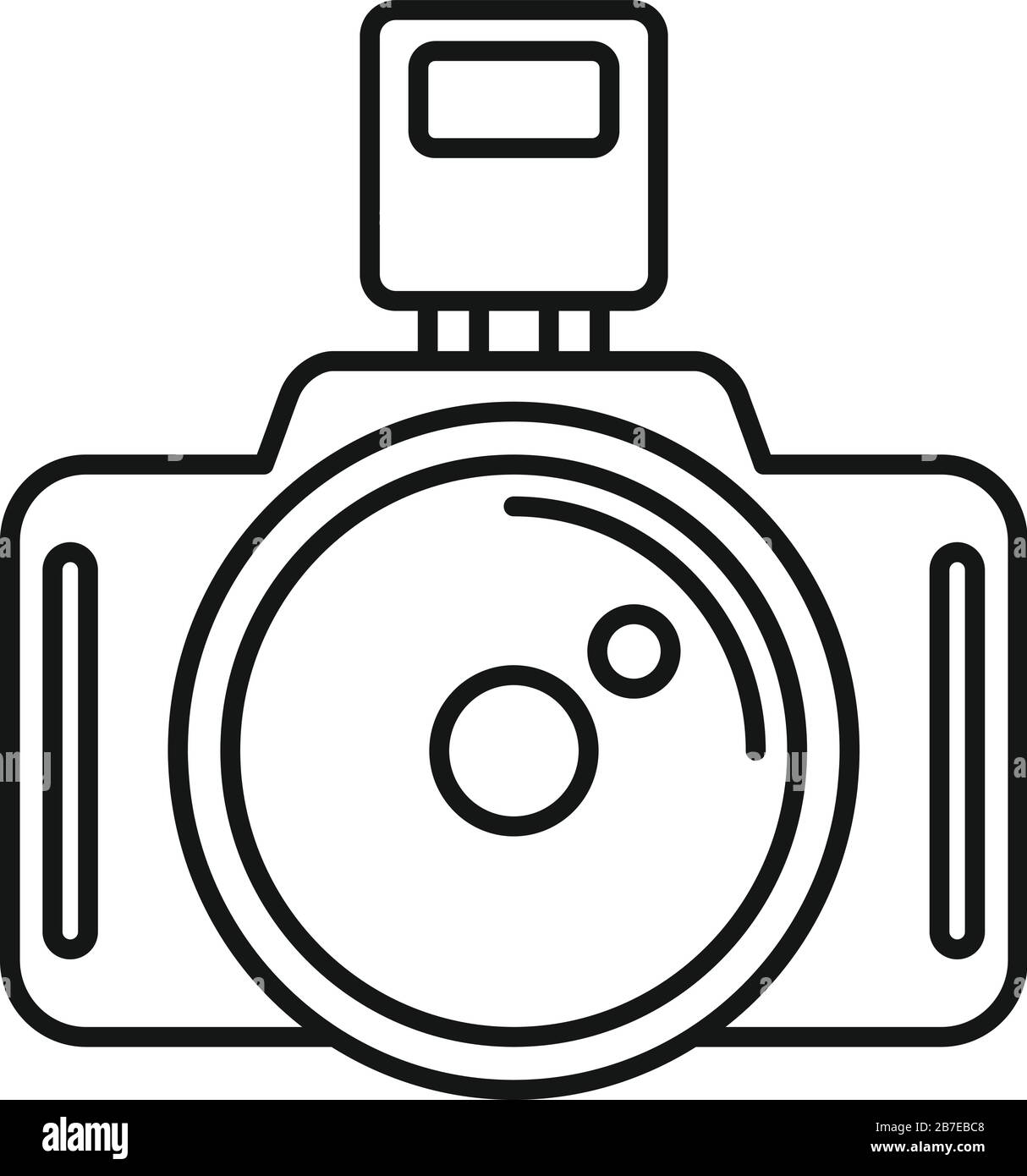 Photo camera icon. Outline photo camera vector icon for web design ...