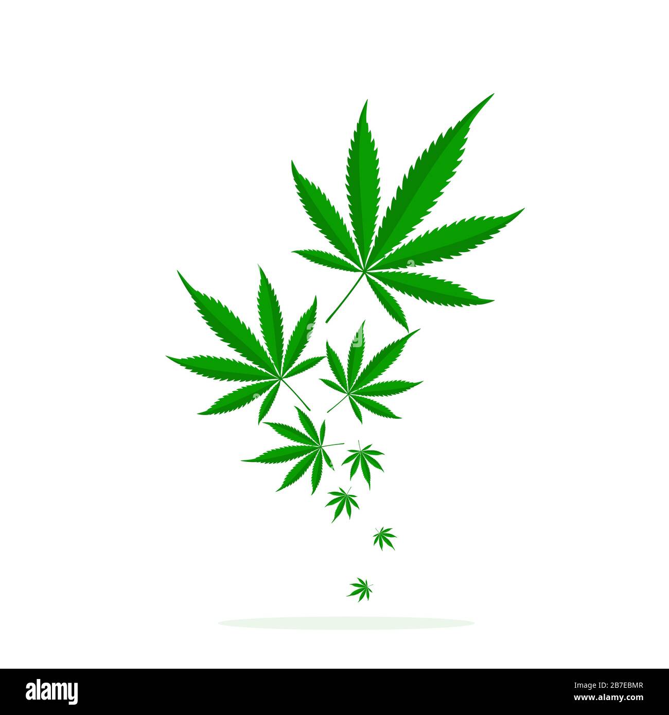 Falling green leaves of Cannabis. Vector cannabis leaf logo. Medical marijuana  leaf isolated Stock Vector Image & Art - Alamy