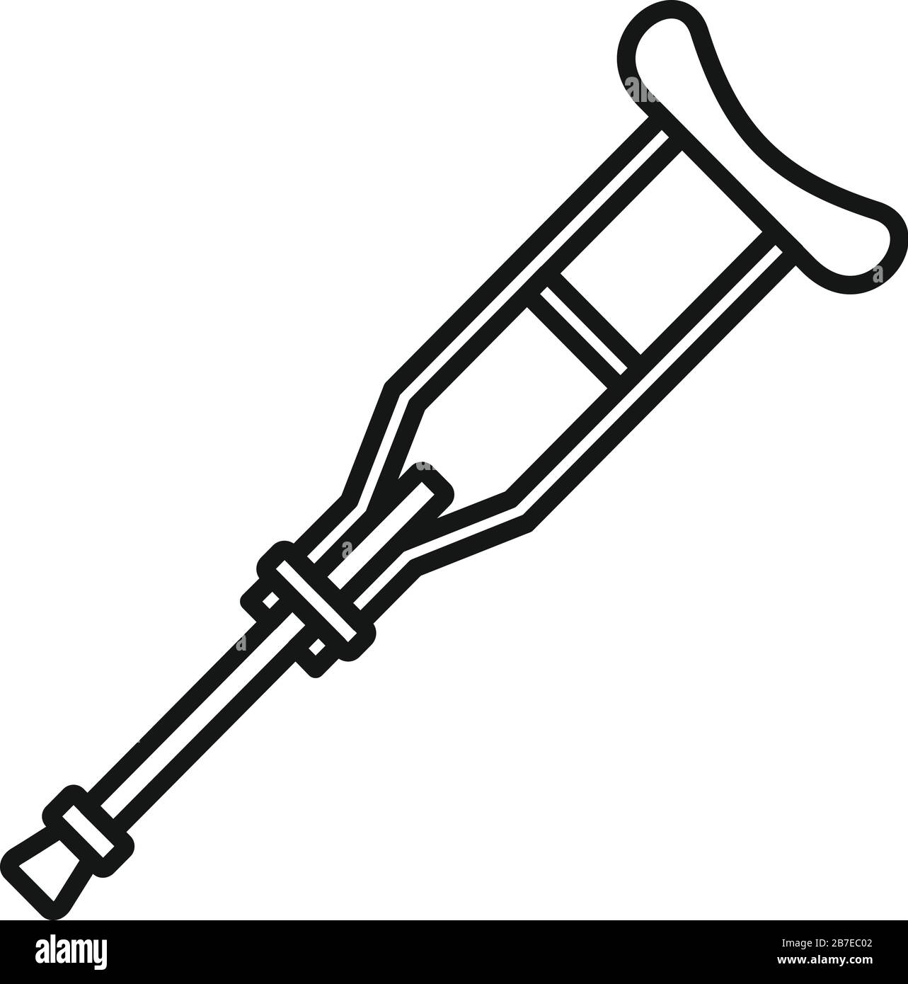 Crutch icon. Outline crutch vector icon for web design isolated on