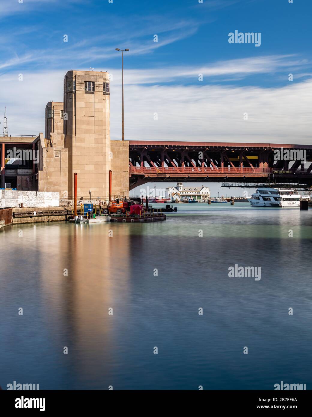 Lake Shore Drive bridge over Chicago River Stock Photo Alamy