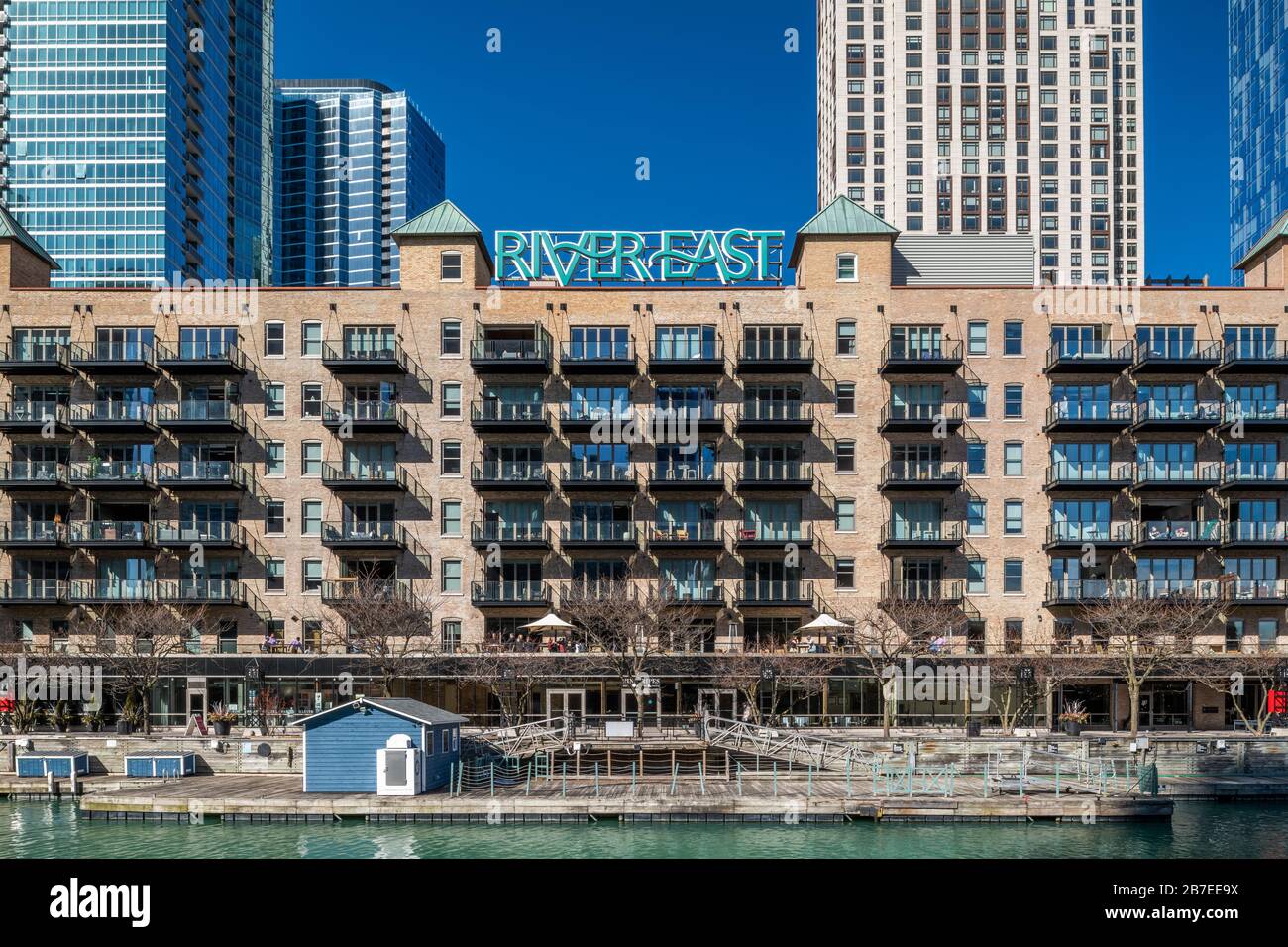 River East lofts and Ogden Slip in the Streeterville neighborhood Stock
