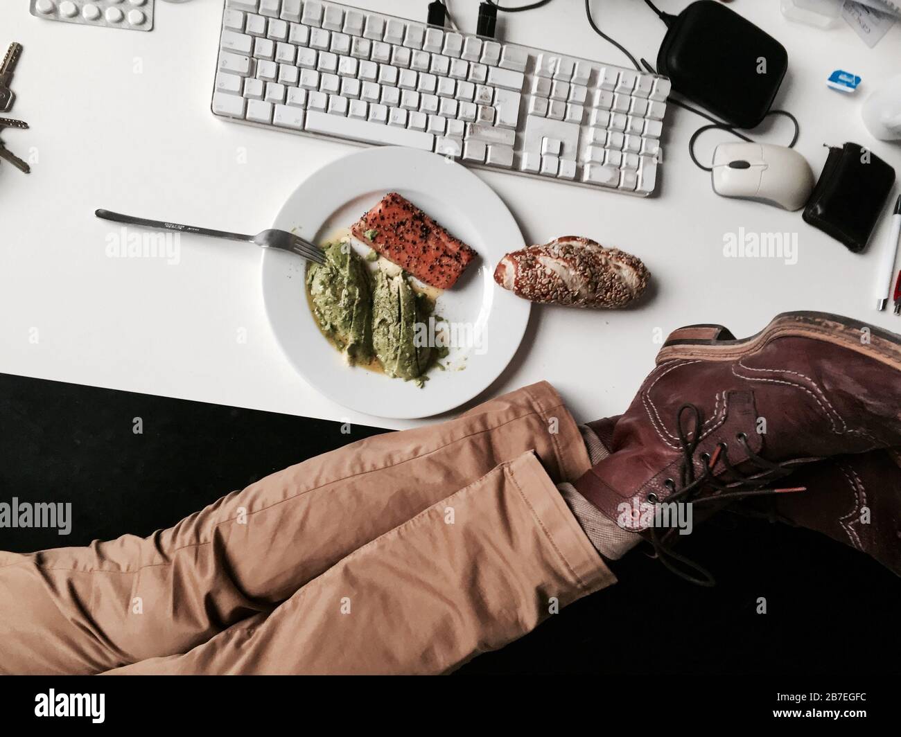 Legs desk computer table hi-res stock photography and images - Alamy