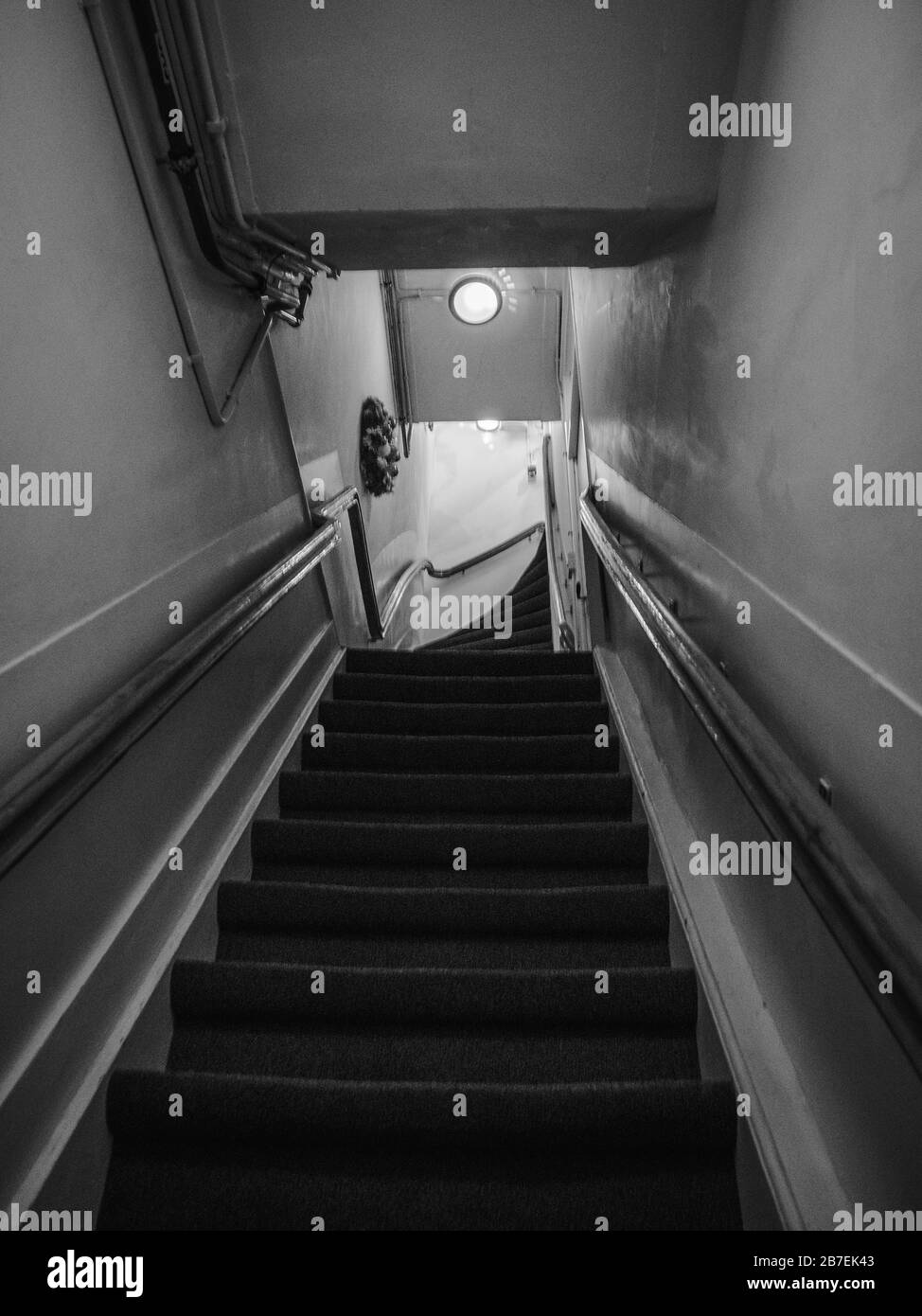 Hand rails and stairs Black and White Stock Photos & Images - Alamy